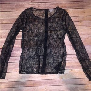 Lace top with button up detail